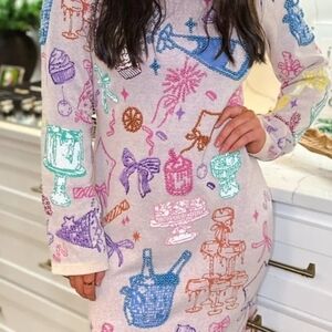 QUEEN OF SPARKLES Colorful Embellished Maxi Dress